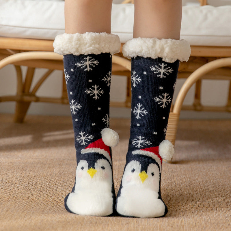 Weihnachten heißer Verkauf Rentier gepolsterte Baumwollsocken