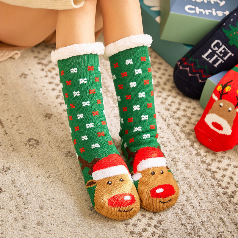 Weihnachten heißer Verkauf Rentier gepolsterte Baumwollsocken