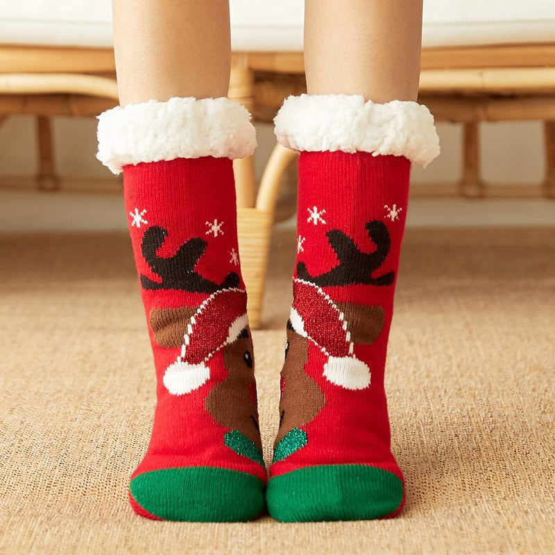 Weihnachten heißer Verkauf Rentier gepolsterte Baumwollsocken