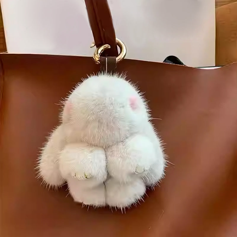 Handgefertigte weiche Hasen-PomPom-Anhänger (Verpackte Version)