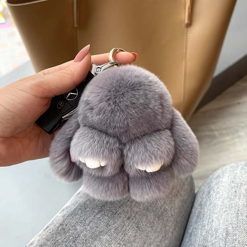 Handgefertigte weiche Hasen-PomPom-Anhänger (Verpackte Version)