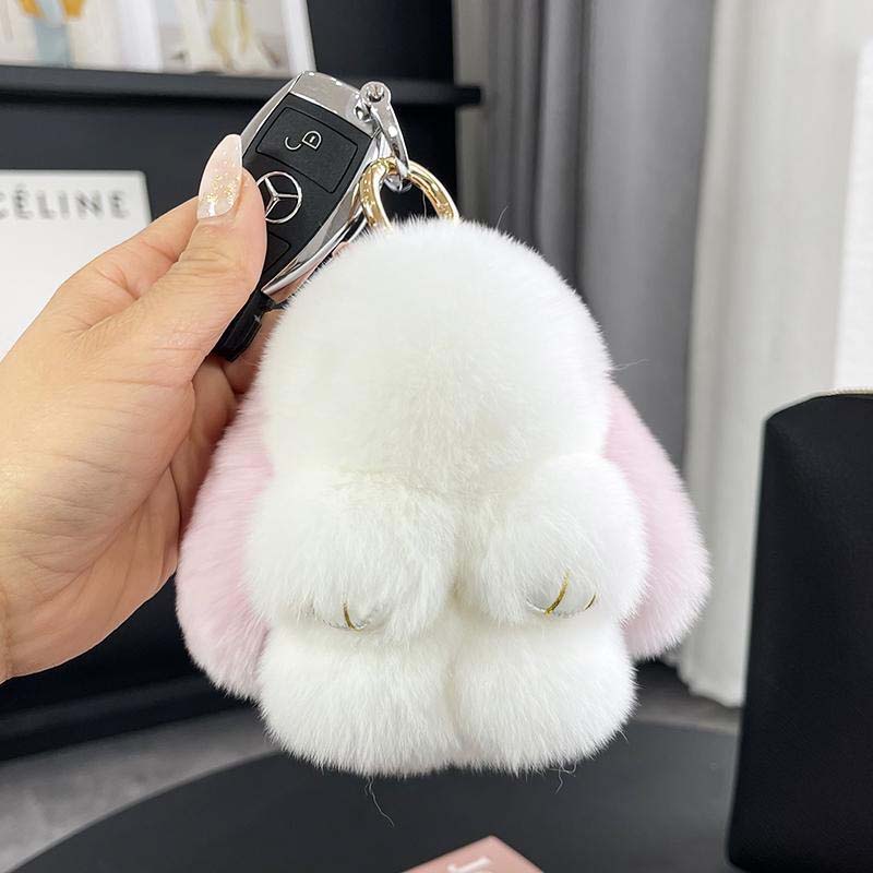 Handgefertigte weiche Hasen-PomPom-Anhänger (Verpackte Version)