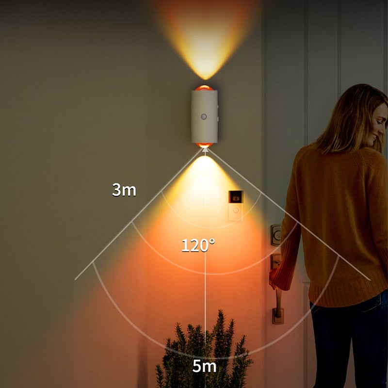 Intelligente Wandleuchte mit Bewegungssensor und buntem Farbverlauf