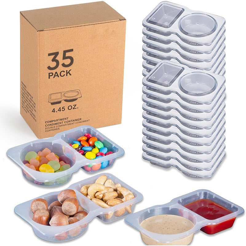 Snackbehälter mit zwei Fächern und Deckel