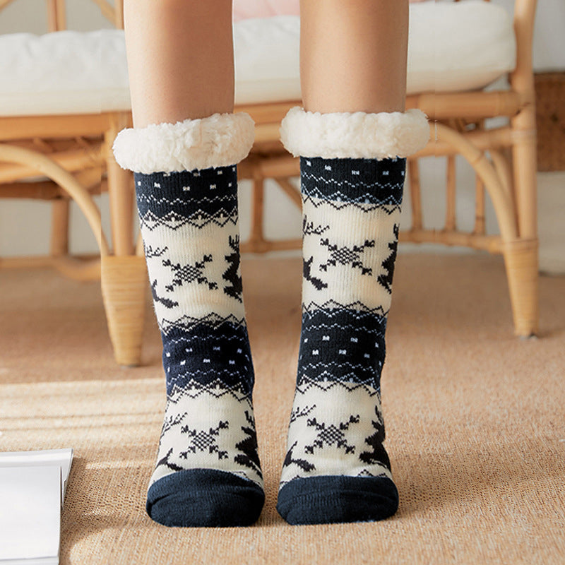 Weihnachten heißer Verkauf Rentier gepolsterte Baumwollsocken