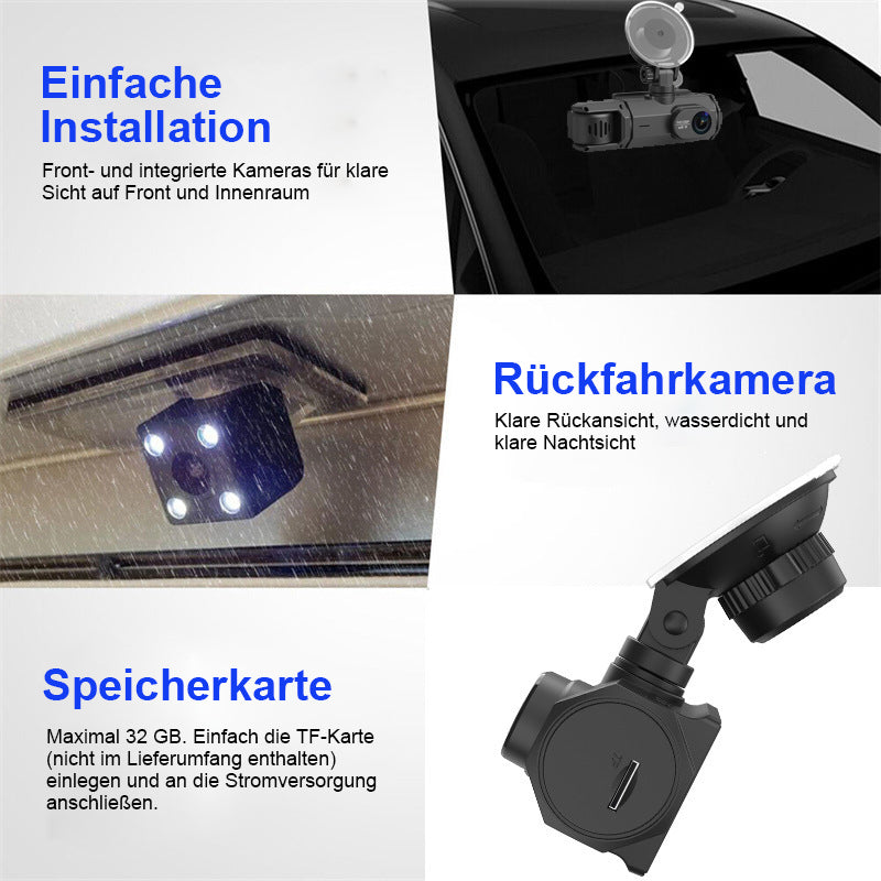 3-Objektiv-Auto-DVR-Dashcam