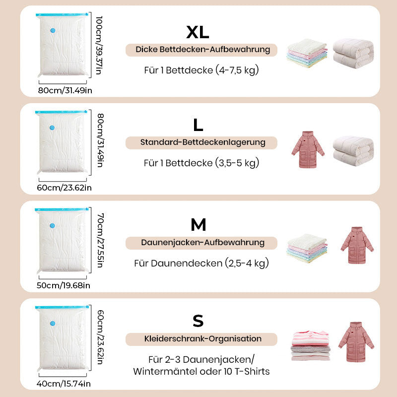 Kompakt-Vakuumbeutel für Kleidung