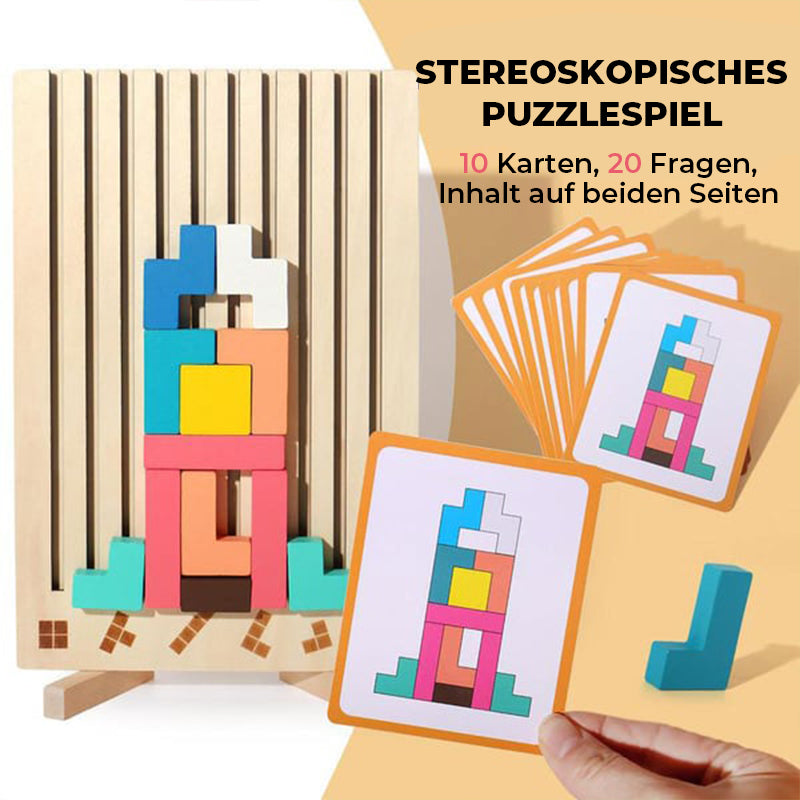 Holzpuzzle-Set zum Stapeln