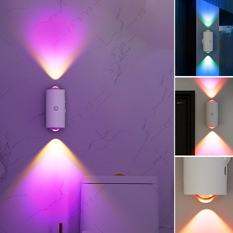 Intelligente Wandleuchte mit Bewegungssensor und buntem Farbverlauf