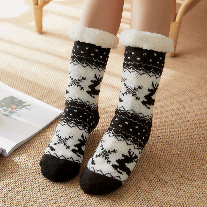 Weihnachten heißer Verkauf Rentier gepolsterte Baumwollsocken