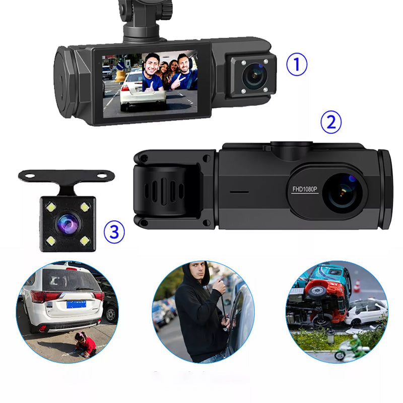 3-Objektiv-Auto-DVR-Dashcam