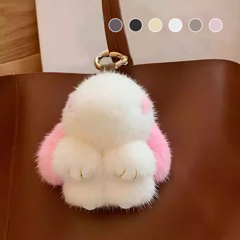Handgefertigte weiche Hasen-PomPom-Anhänger (Verpackte Version)