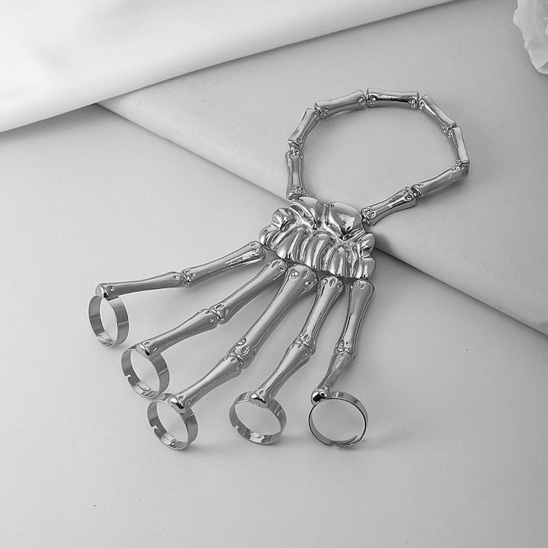 Totenkopf-Knochen-Ring-Armband
