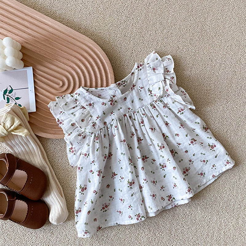 Baby Mädchen Sommer dünnes Baumwollblumenhemd