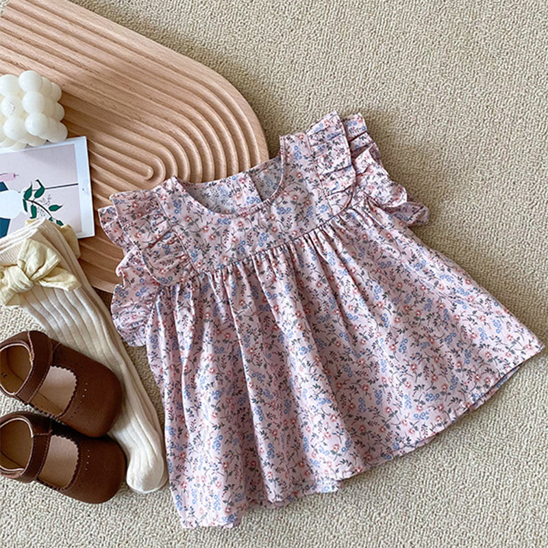 Baby Mädchen Sommer dünnes Baumwollblumenhemd