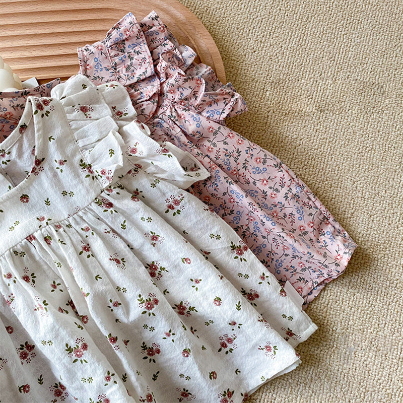 Baby Mädchen Sommer dünnes Baumwollblumenhemd