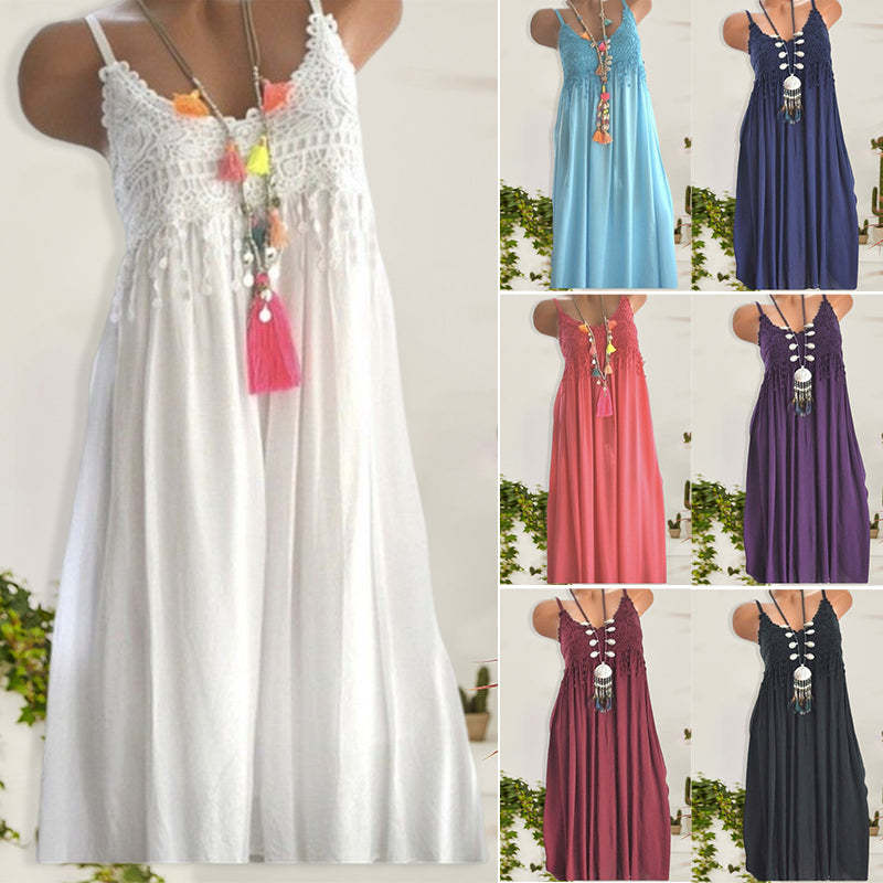 Langes Spitzenkleid