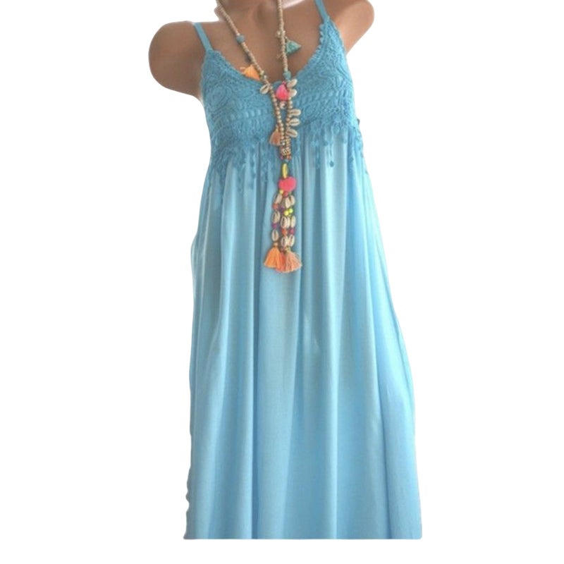 Langes Spitzenkleid