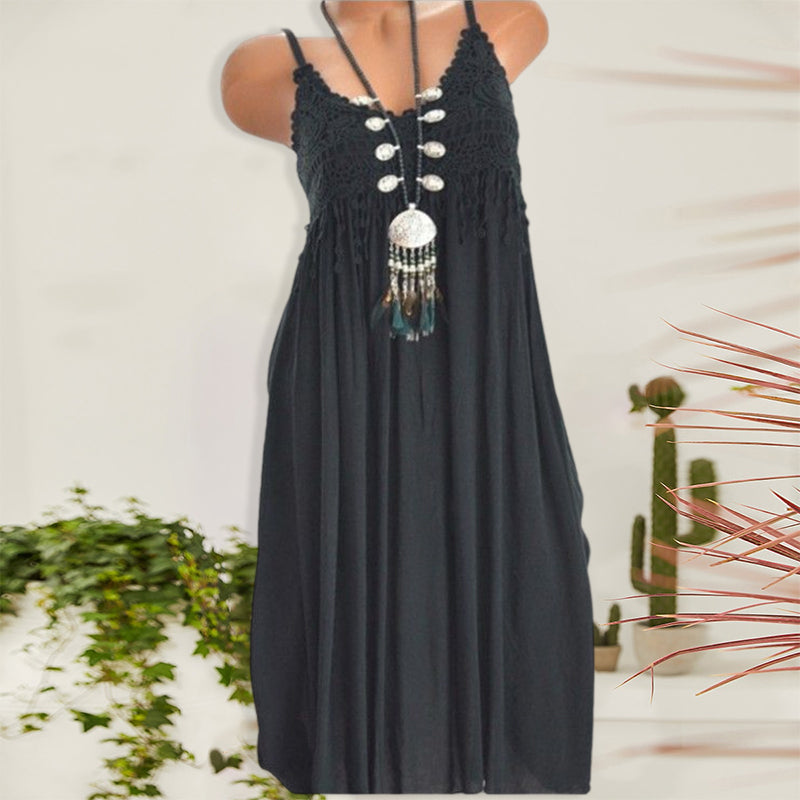 Langes Spitzenkleid