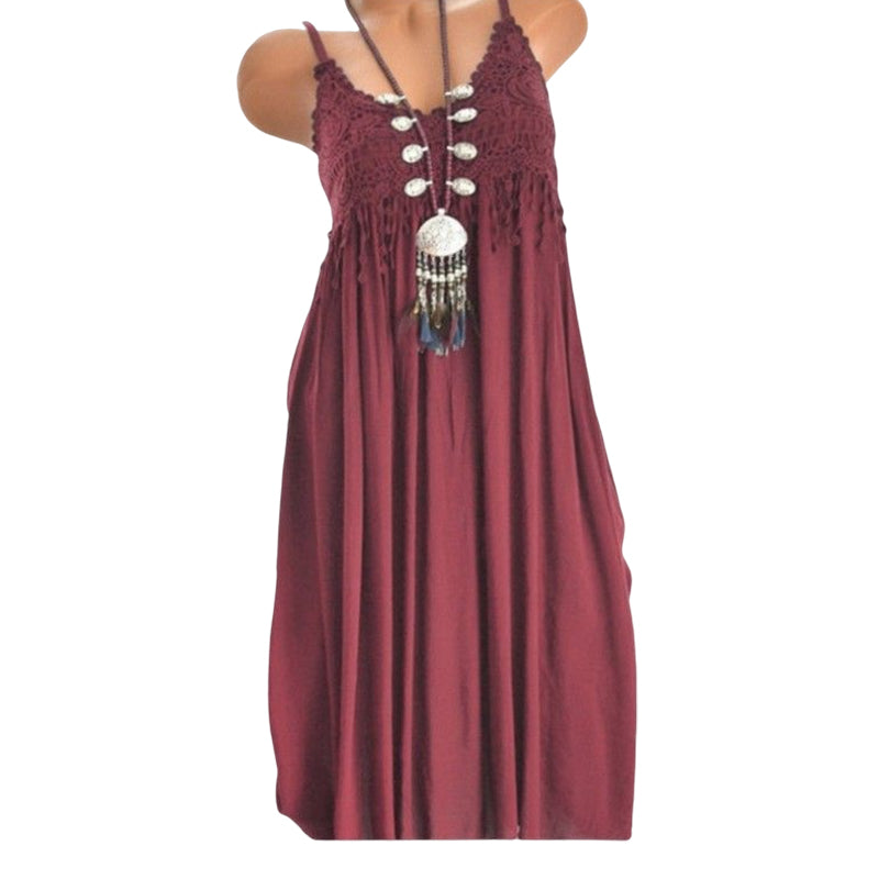 Langes Spitzenkleid
