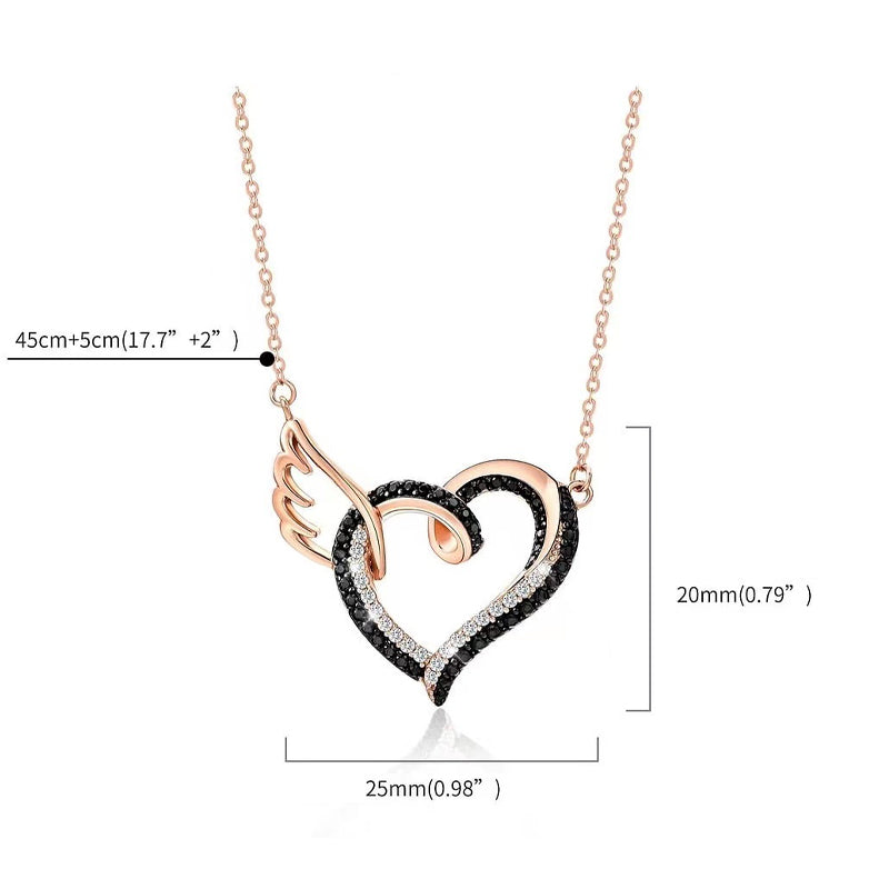 Ich werde dich in meinem Herzen halten, bis ich dich im Himmel halten kann Schwarze Diamant-Halskette