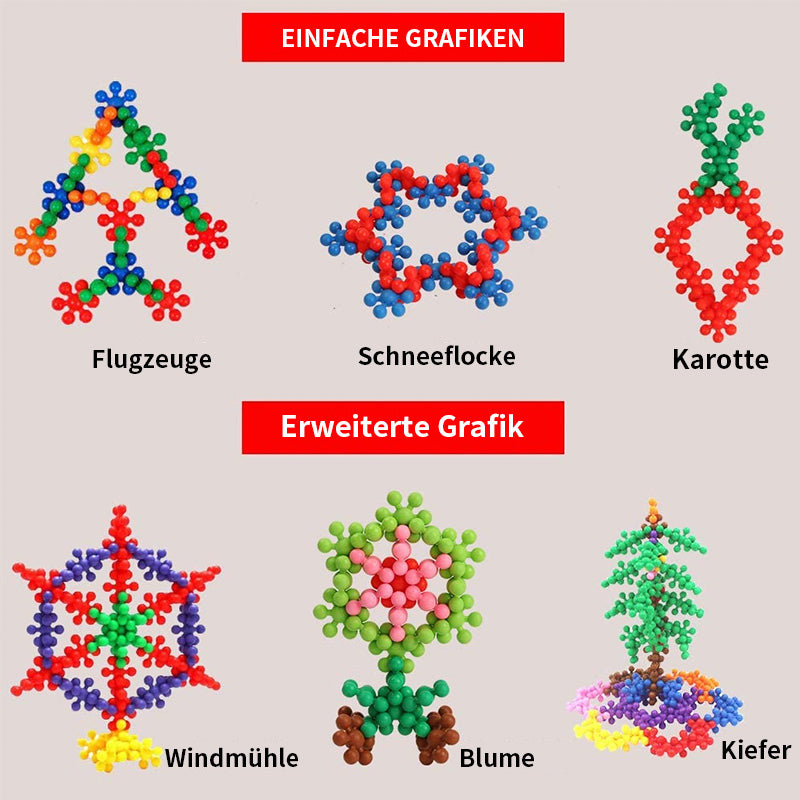 Ineinandergreifende Bausteine aus massivem Kunststoff