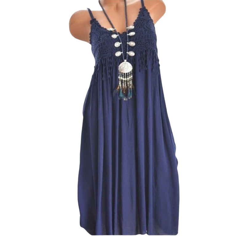 Langes Spitzenkleid