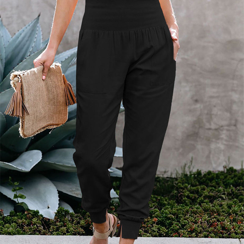 Jogginghose mit hoher Taille und Taschen