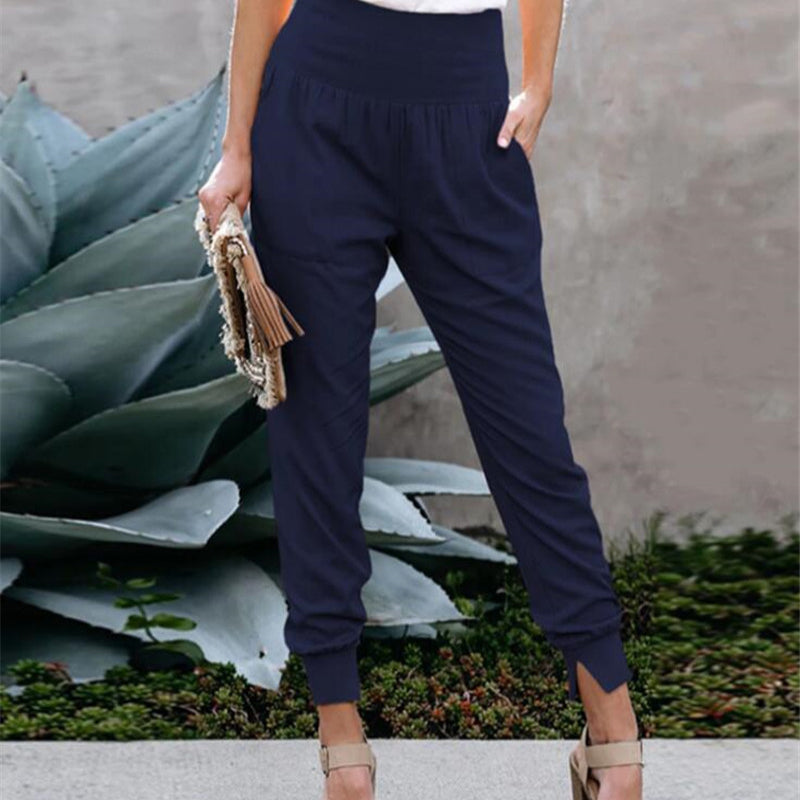 Jogginghose mit hoher Taille und Taschen