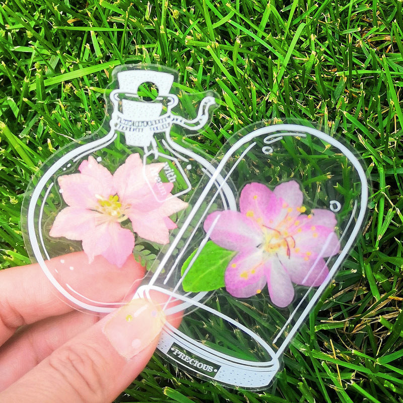 🌸Transparente Trockenblumen-Lesezeichen(mit kostenlosem 10-m-Band)🦋