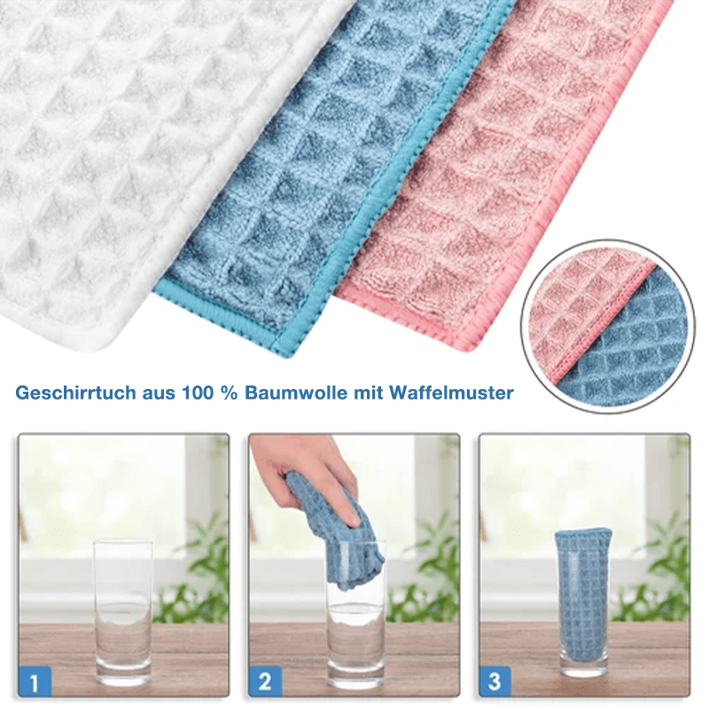 Wunderbare Reinigungstücher im Waffelmuster