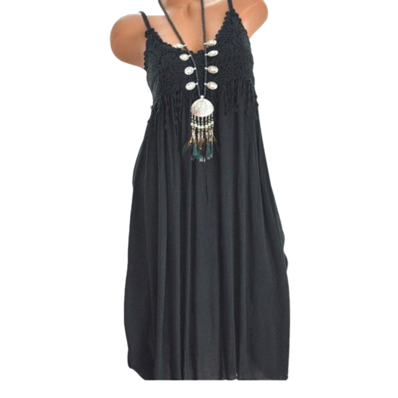 Langes Spitzenkleid