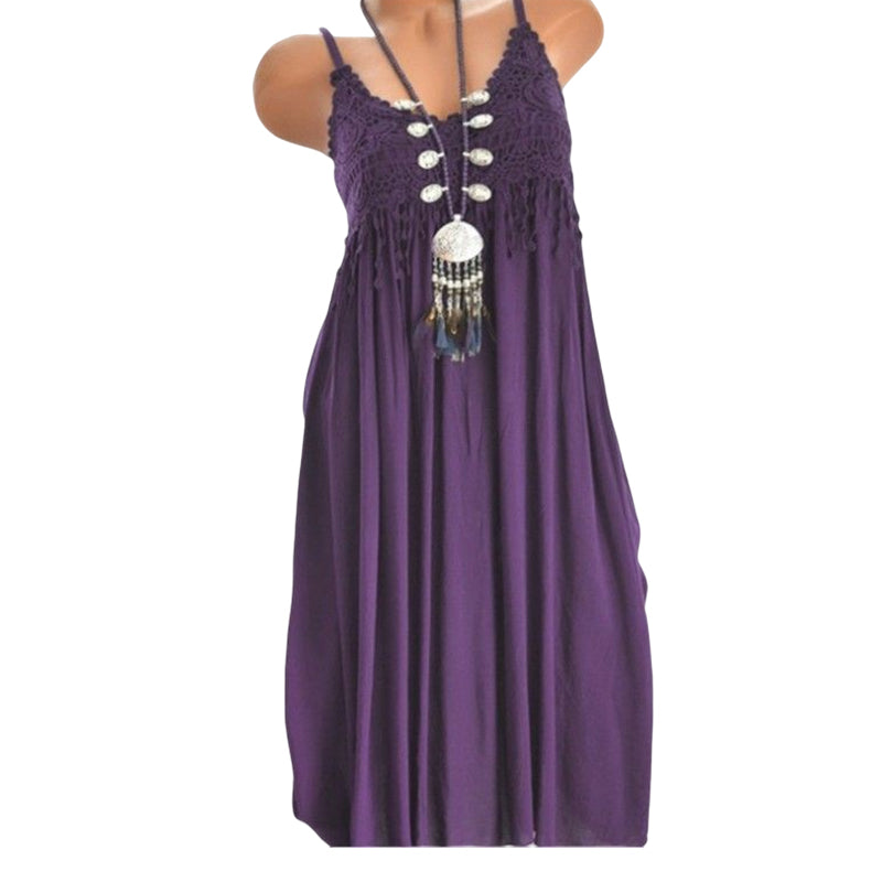 Langes Spitzenkleid