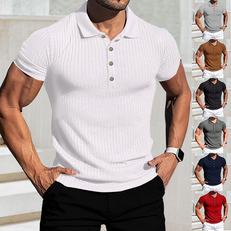 Einfarbiges Golfshirt für Herren