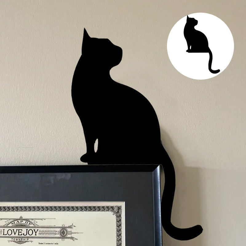 Türschwellenschild mit schwarzer Katze zu Halloween