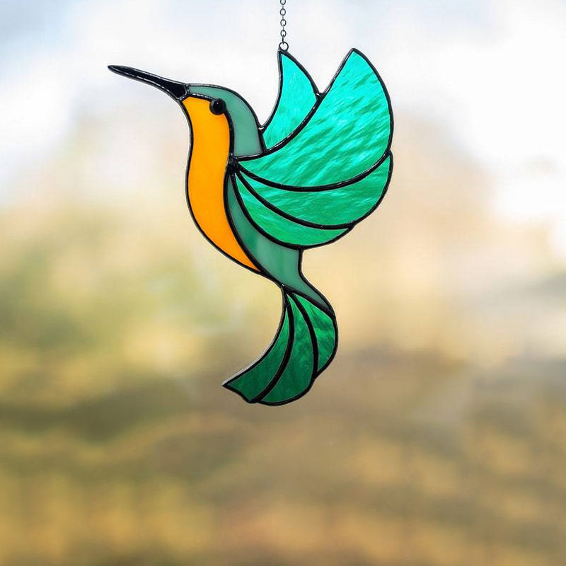 Farbenfrohe Kolibri-Windspiele aus Acryl