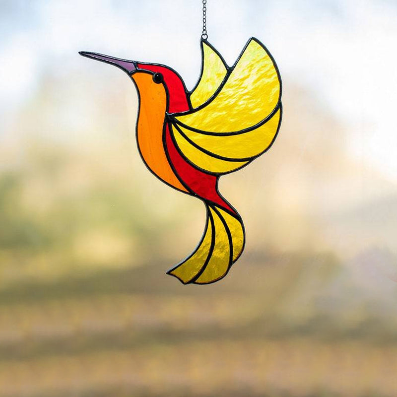 Farbenfrohe Kolibri-Windspiele aus Acryl