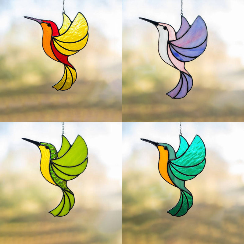 Farbenfrohe Kolibri-Windspiele aus Acryl