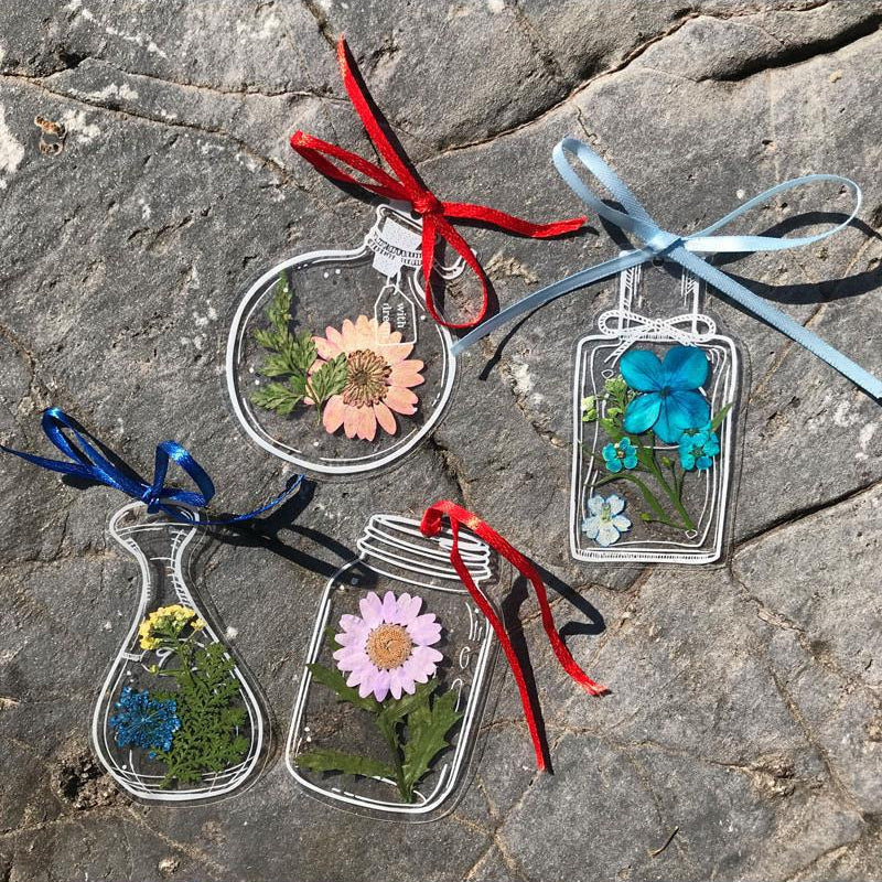 🌸Transparente Trockenblumen-Lesezeichen(mit kostenlosem 10-m-Band)🦋