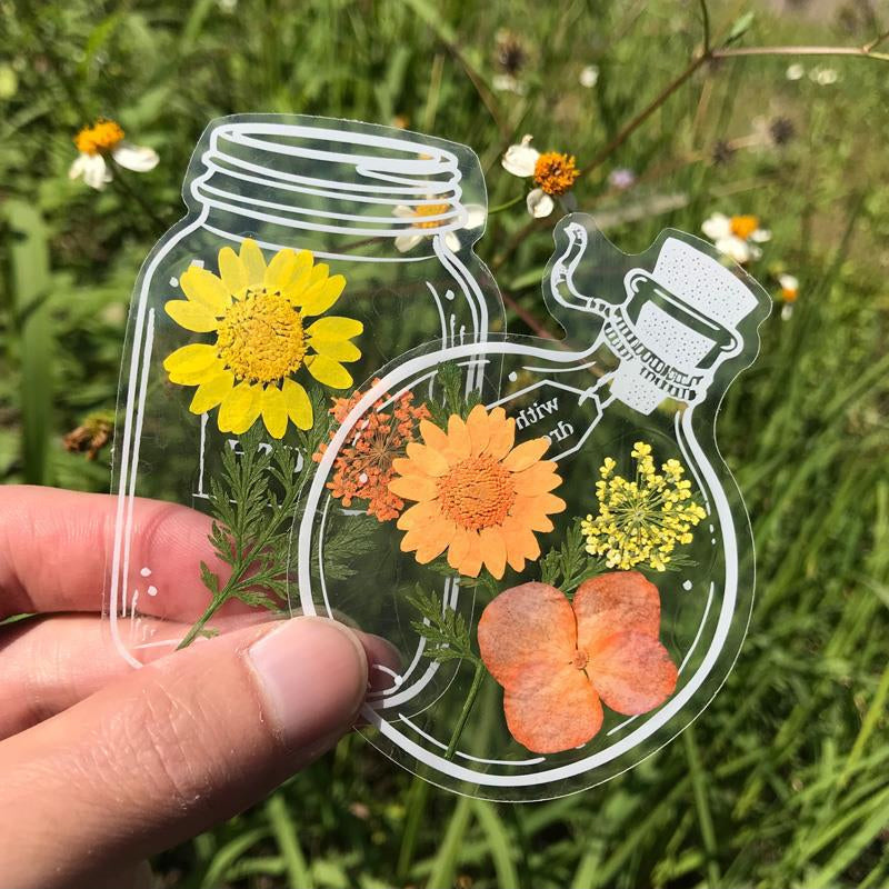🌸Transparente Trockenblumen-Lesezeichen(mit kostenlosem 10-m-Band)🦋