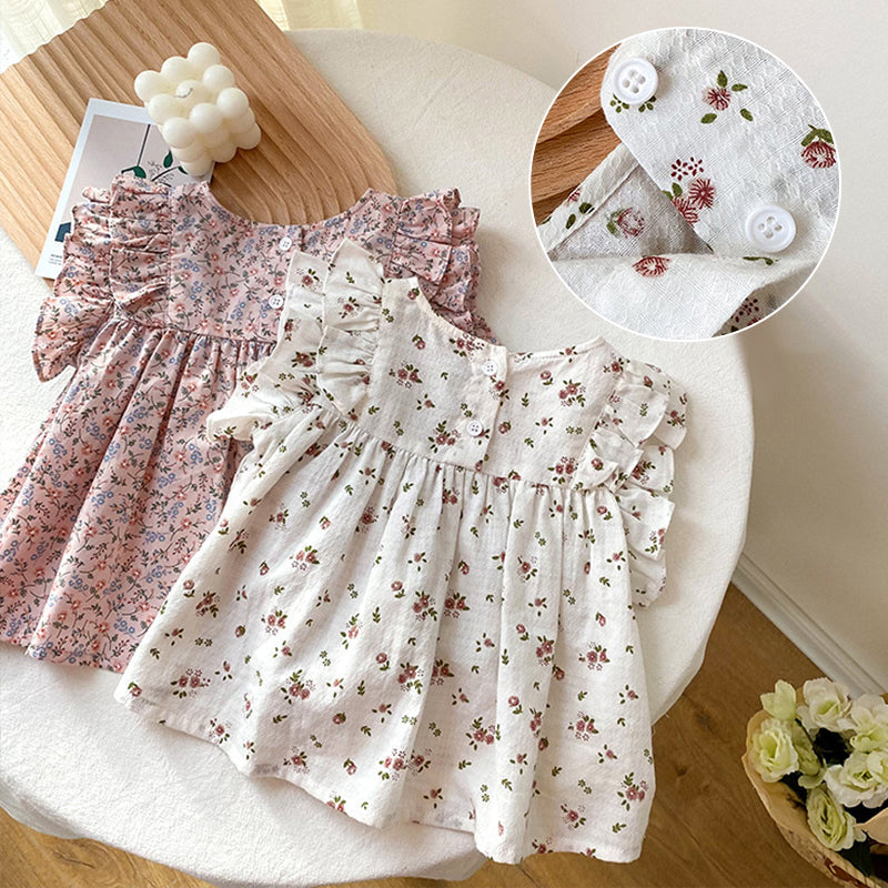 Baby Mädchen Sommer dünnes Baumwollblumenhemd